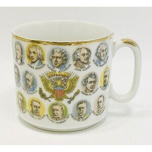 Vintage American Presidents Mug 1966 Chadwick-Miller Cup Faces Eagle Japan